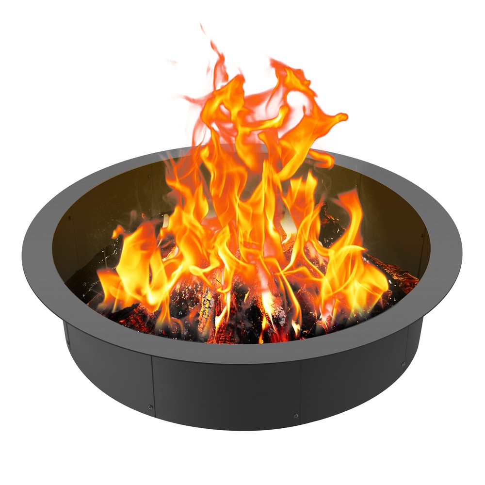 VEVOR Fire Pit Ring Round 45 Inch Outer Steel Liner DIY Campfire Ring Firepit