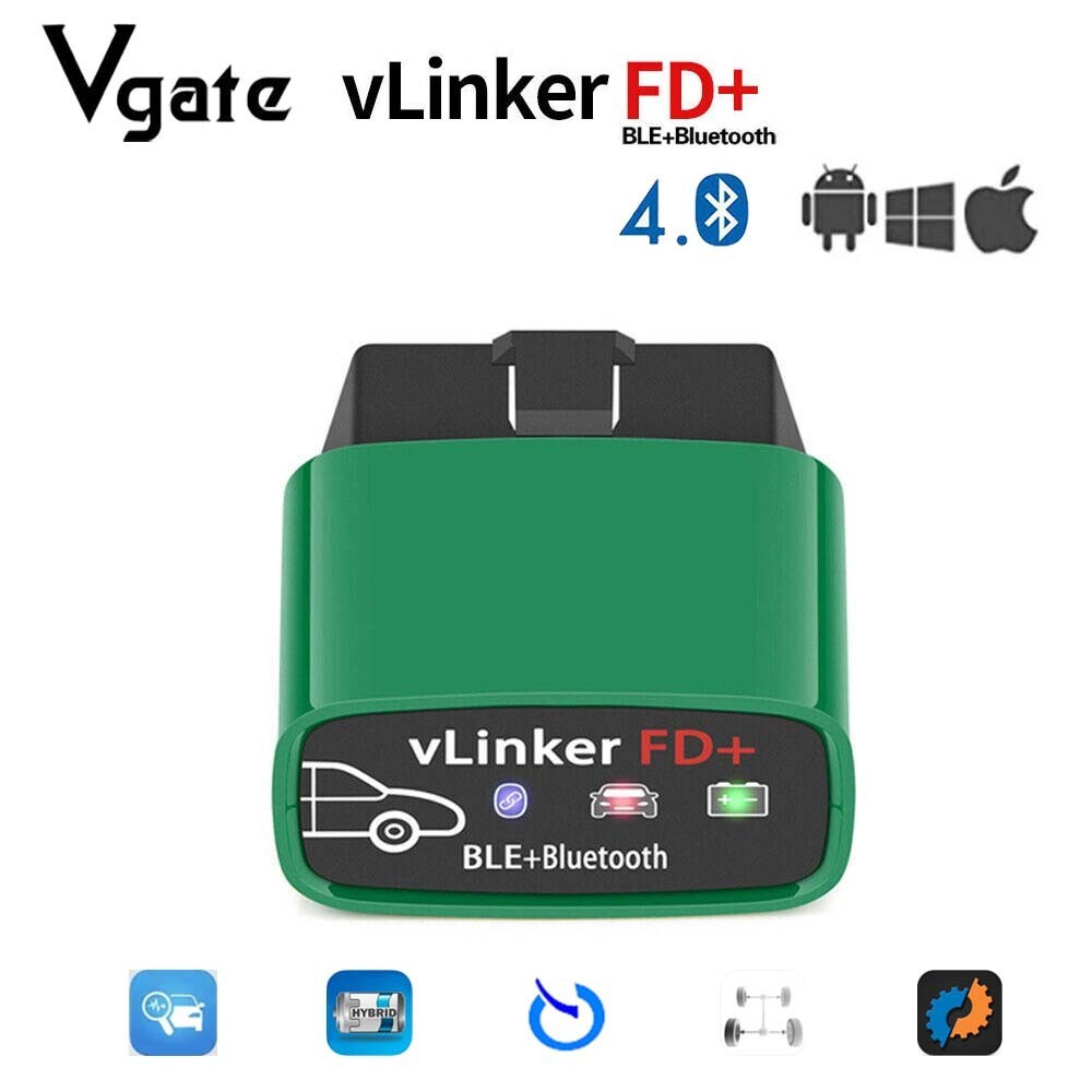 Vgate vLinker FD+ OBD2 Code Reader BT 4.0 Scanner FORScan for iOS Android/Window