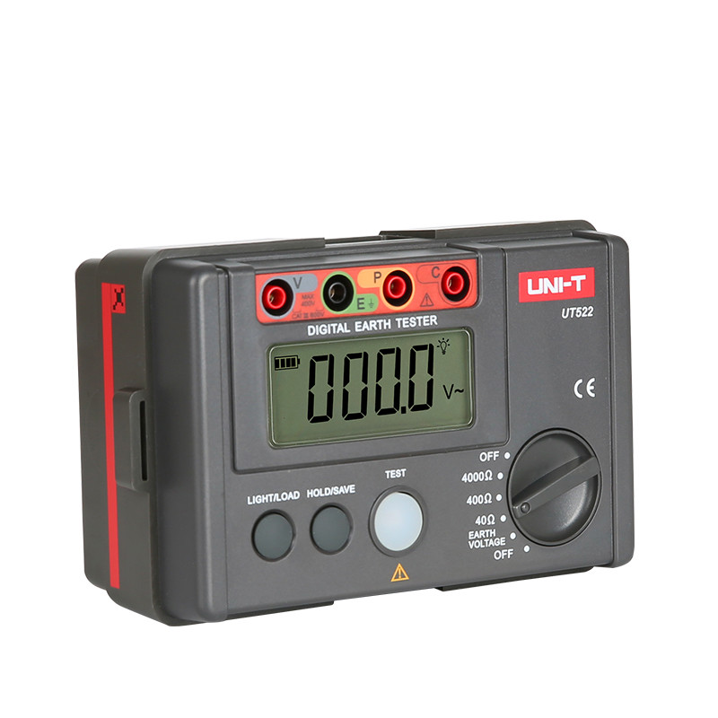 UNI-T UT522 Digital Earth Ground Resistance Tester Ohm AC Voltage Meter w/ Case