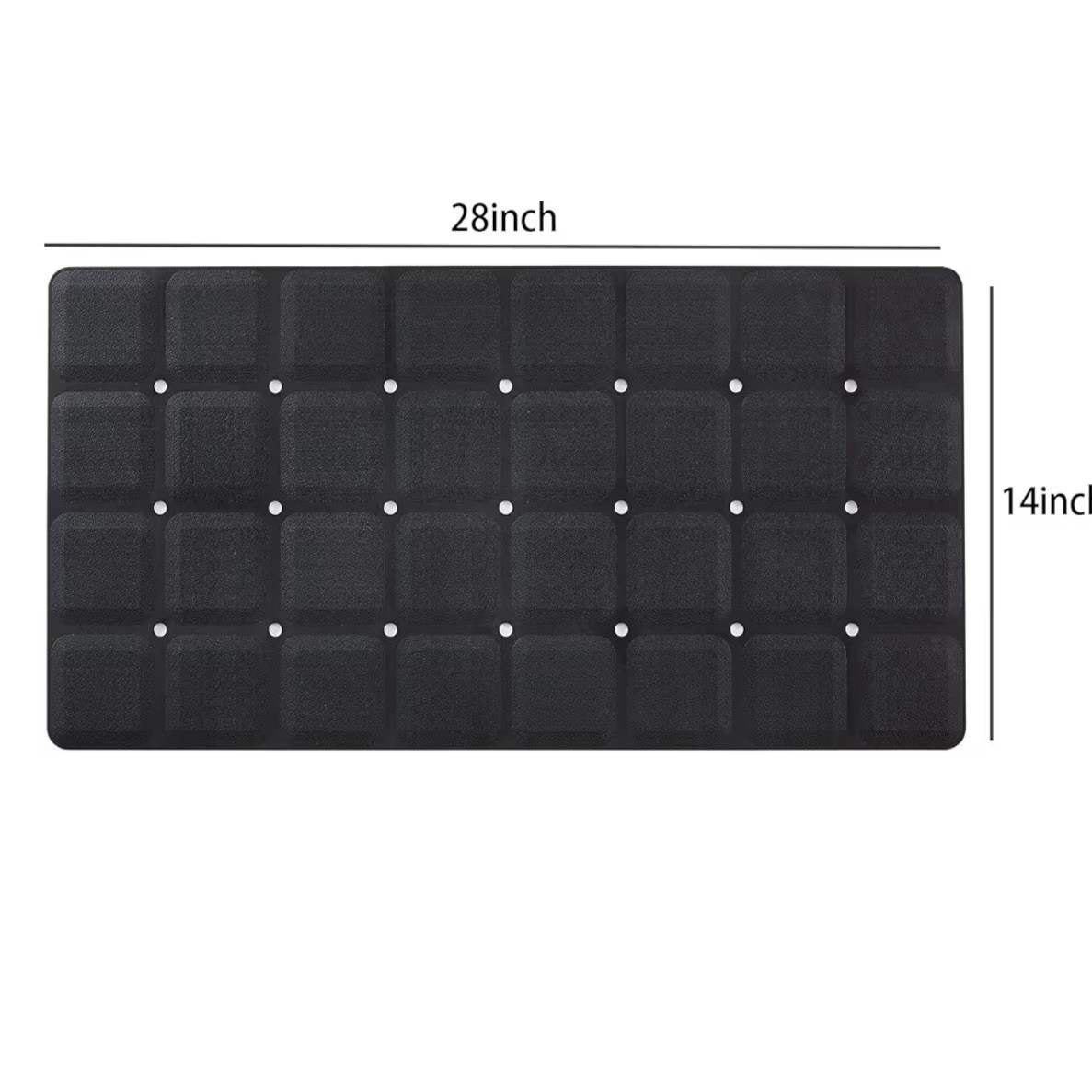 Foldable Non Slip Silicon Bath 28-inch x 14-inch (Rectangular), Foldable-black