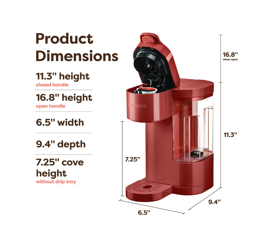 NEW Keurig K-Express Essentials Red Single-Serve K-Cup Pod Coffee Maker