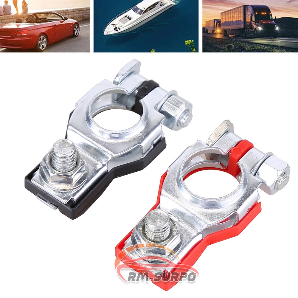 2PCS Car Battery Terminal Clamp Connectors Positive Negative Release Disconnect