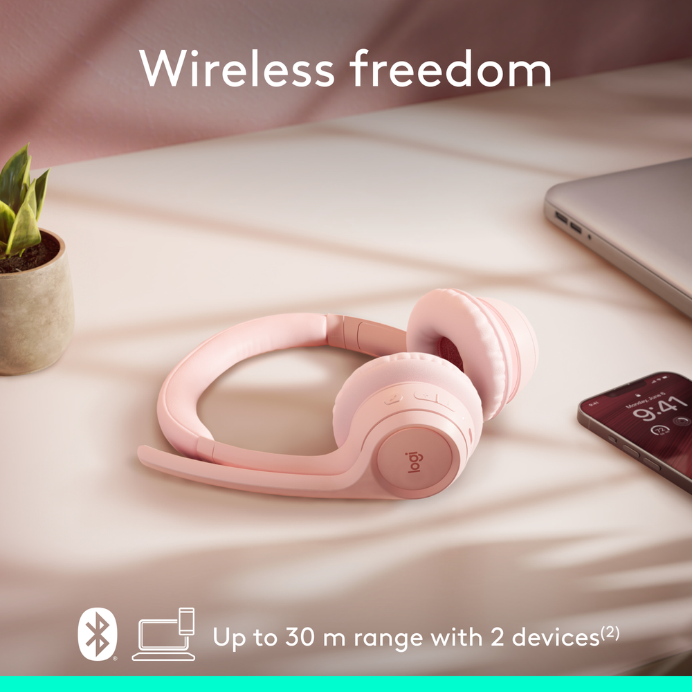 Logitech - Zone 300 Wireless Bluetooth On-ear Headset With Noise-Canceling Mi...