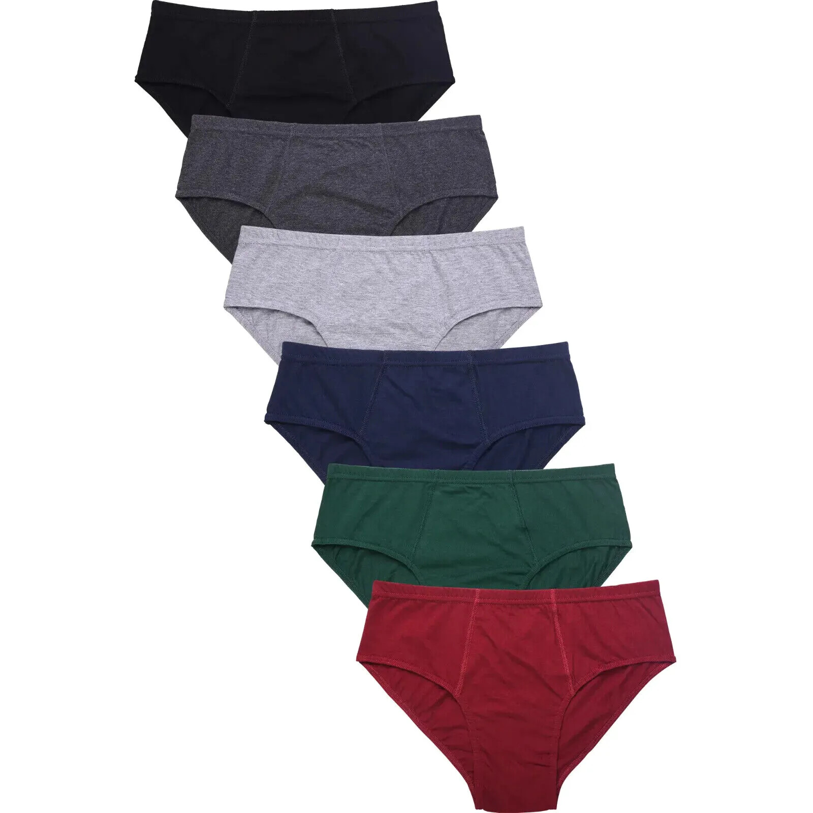6 Pack Men's ULTRA Solid Cotton Knocker Bikini Brief Underwear Assorted Colors