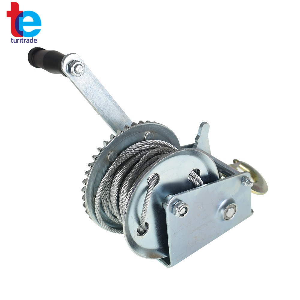Manual Winches 1600lbs Boat Winch Hand Crank Winch With 10m (32ft) Cable