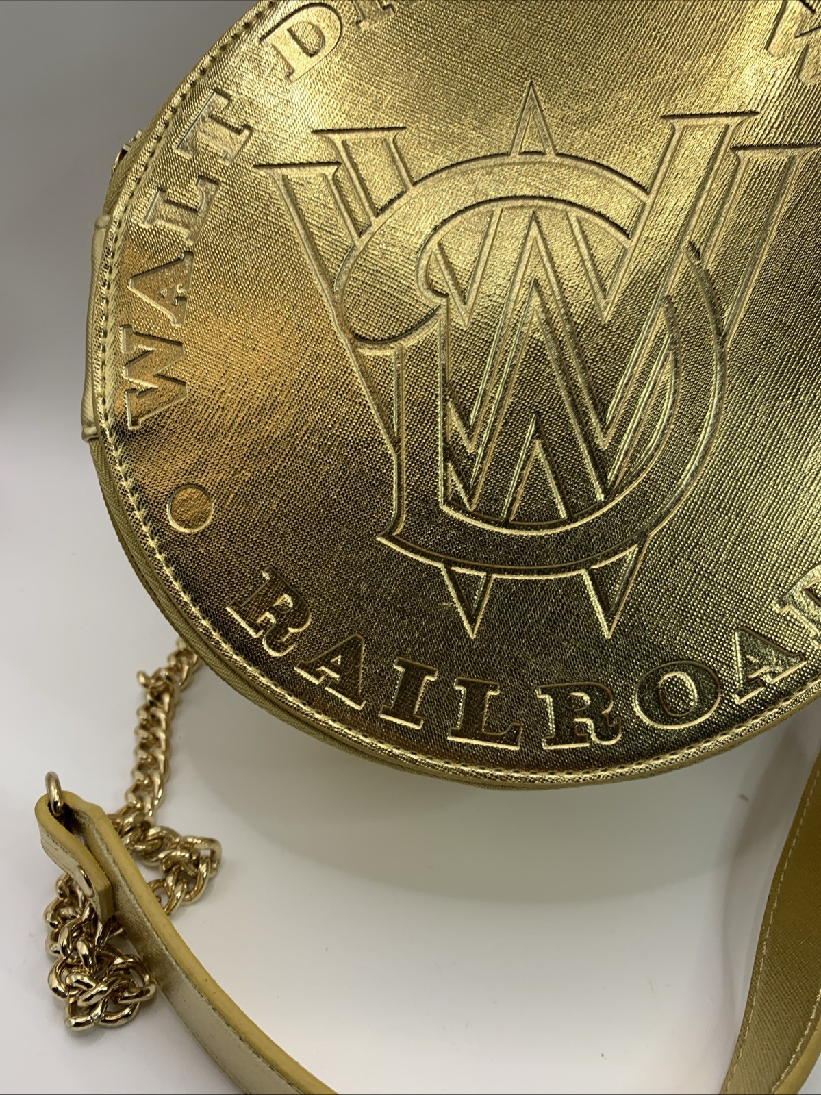 Walt Disney World Railroad Gold Crossbody Bag Disney Parks Exclusive NWT