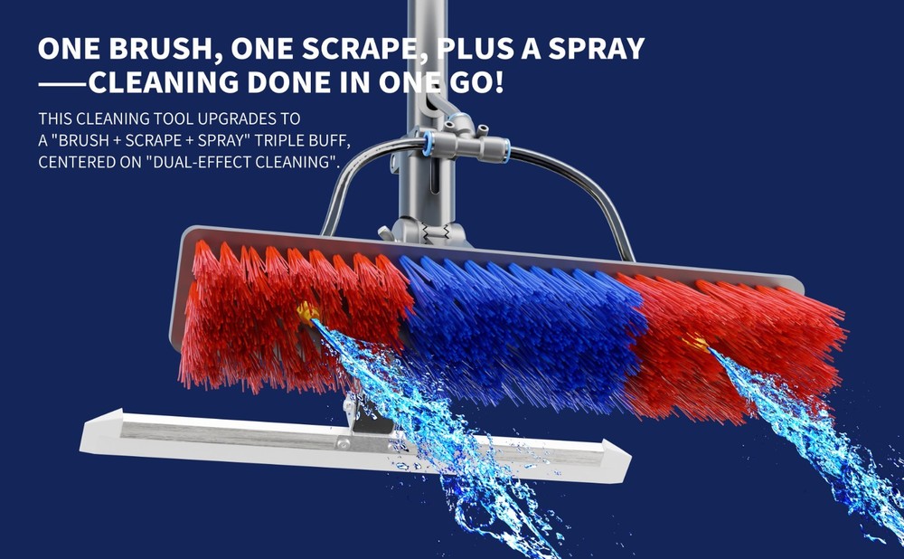 24FT Solar Panel Cleaning Brush&Squeegee Kit Proffesional Window Washing Tool