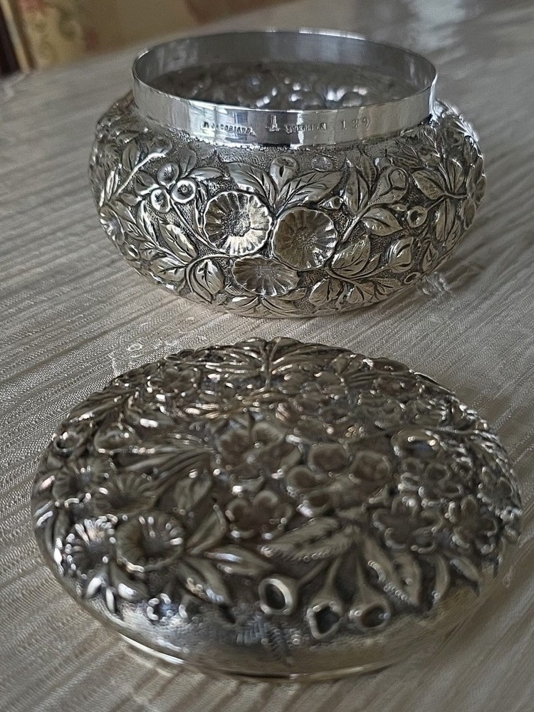 A. JACOBI & CO. STERLING SILVER REPOUSSE BOX