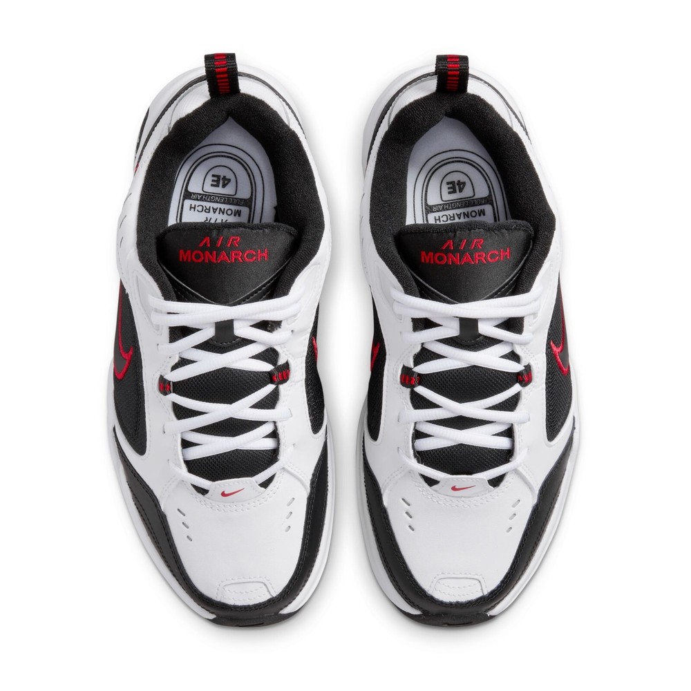 Nike AIR MONARCH IV Men White Black Red 101 Walking Shoe Medium & WIDE WIDTH 4E