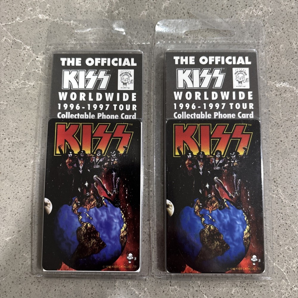 The Official Kiss Worldwide 1996–1997 Tour Collectible Phone Card Set 2 Sealed￼