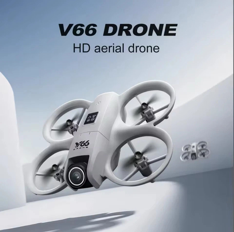 V66 NEO Foldable Ultra-Light WiFi Mini Drone 4K Dual Camera Obstacle Avoidance