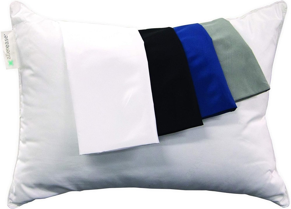 AllerEase Ultra Soft Pillow Protector - Travel Size 14"x20" with Allergy Defense