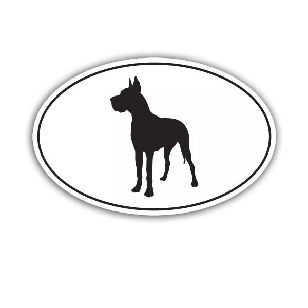 Great Dane Euro Oval Sticker