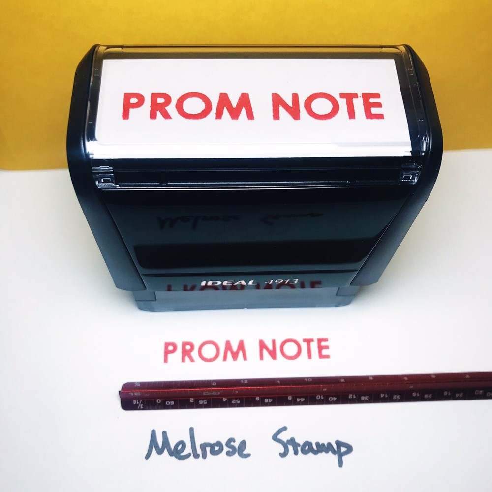 Prom Note Rubber Stamp Red Ink Self Inking Ideal 4913