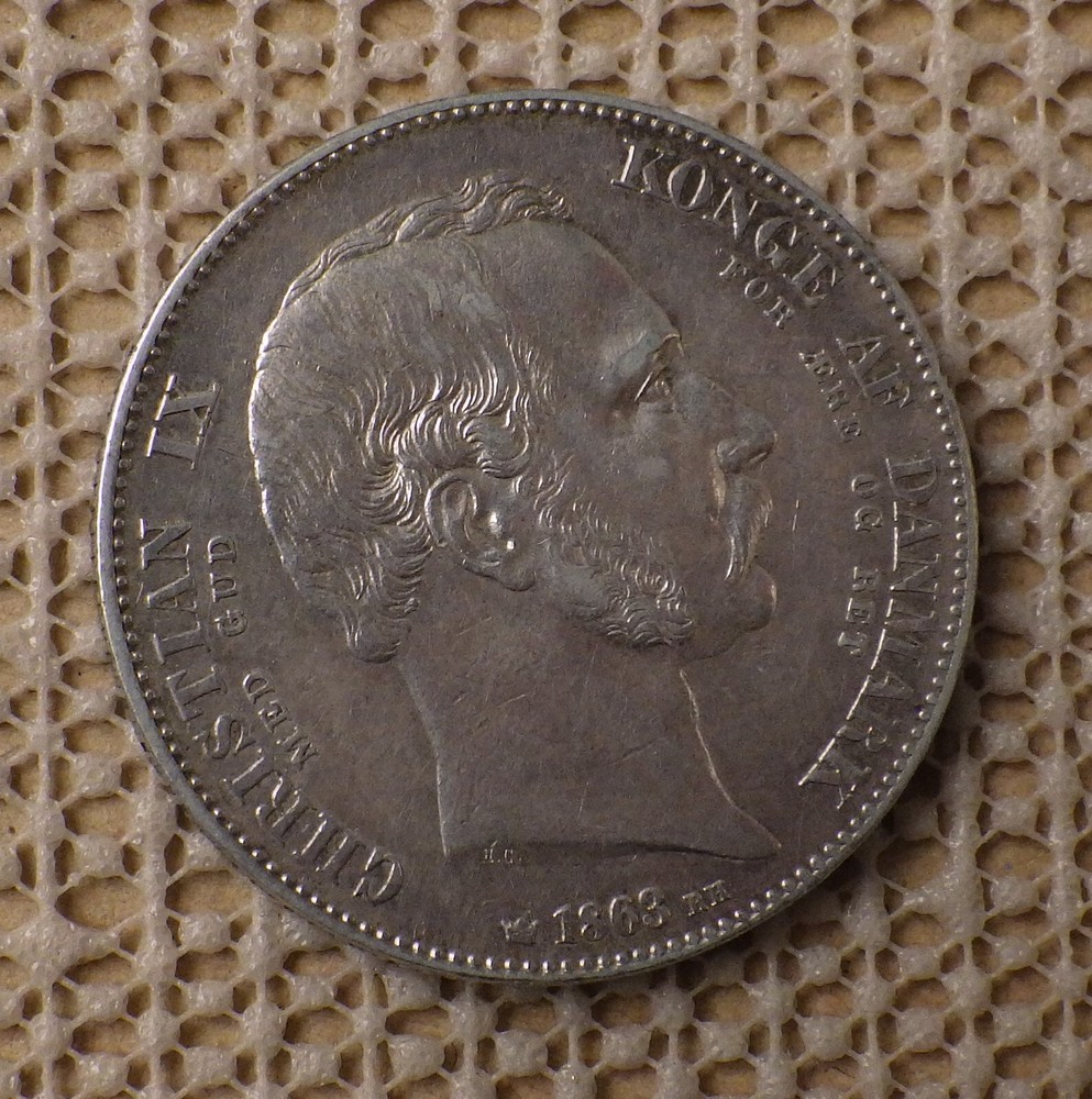 1863 Denmark 2 Rigsdaler Silver