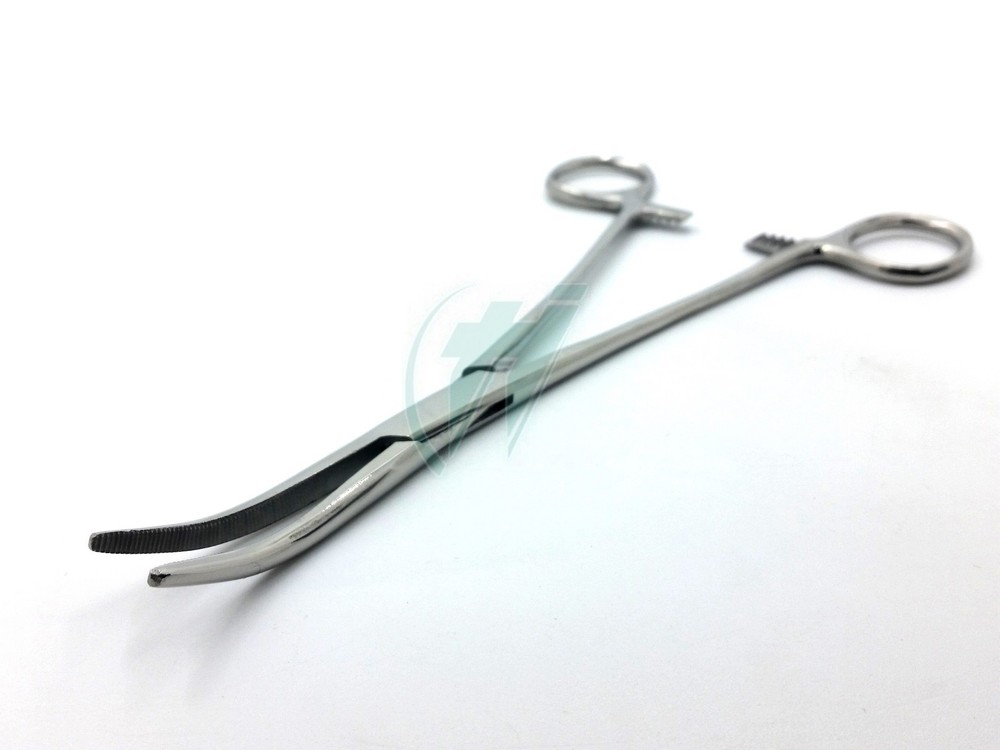 KELLY HEMOSTAT LOCKING FORCEPS 8" CURVED TIP SURGICAL INSTRUMENTS