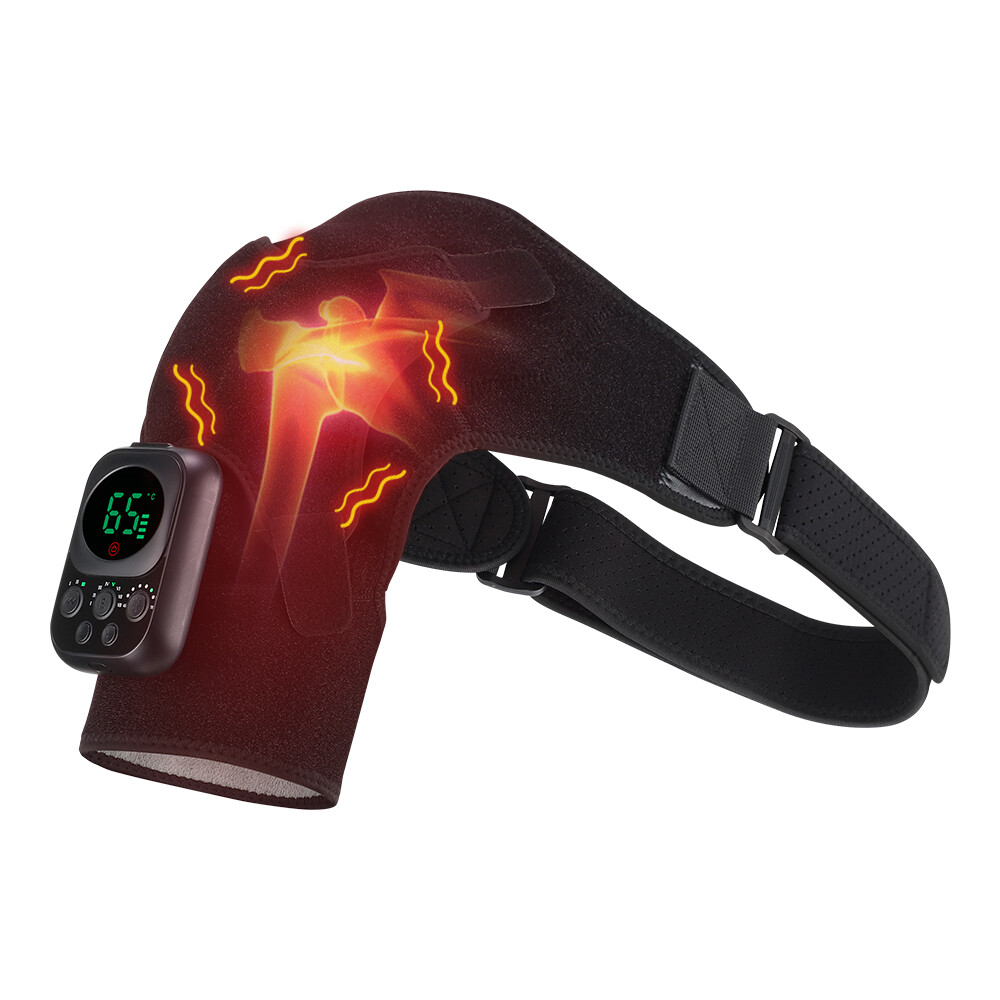 Electric Massager Heated Vibration Shoulder Joint Brace Support Wireless Control