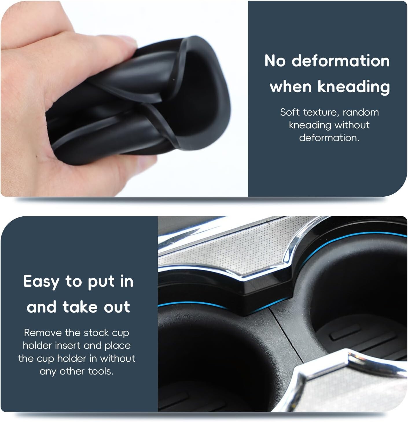 AOTEMILK for Ford F150 2009-2014 Front Console Cup Holder Inserts Replacement