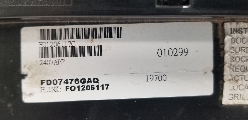 19 FORD F150 3.0L LOWER AIR SHUTTER ASSEMBLY