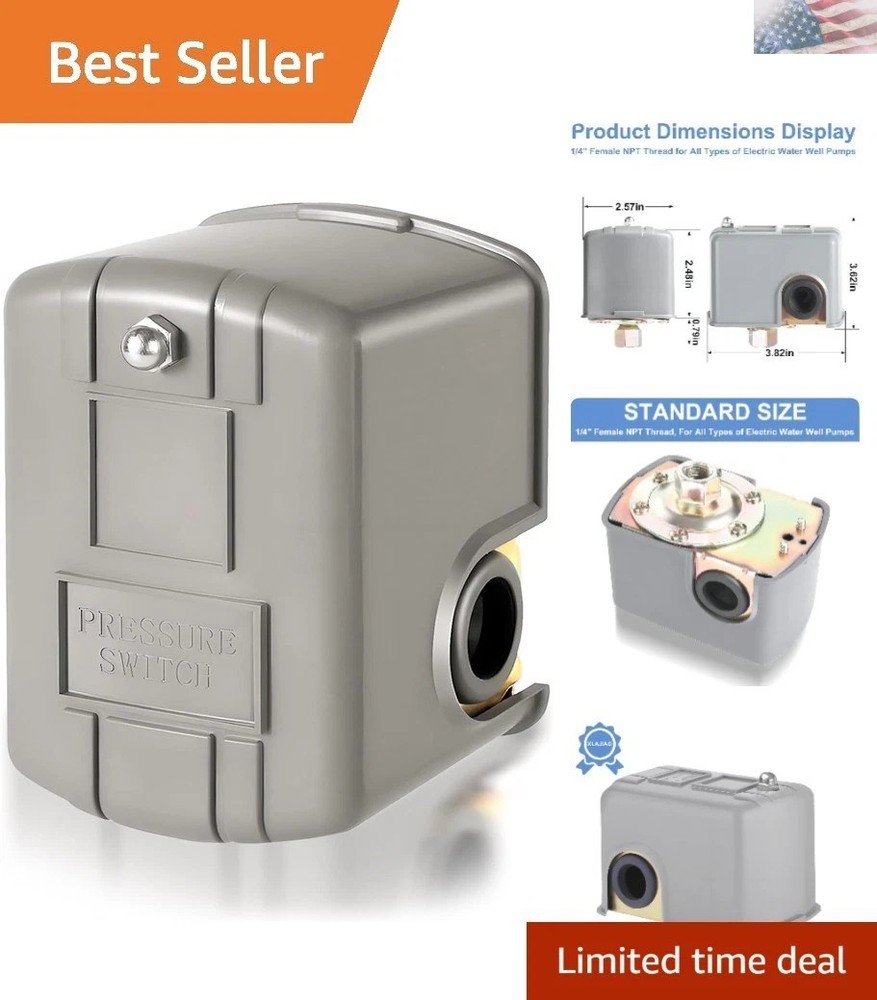 Automatic 40-60 PSI Pressure Switch for Well Pump – Easy Installation & Durable