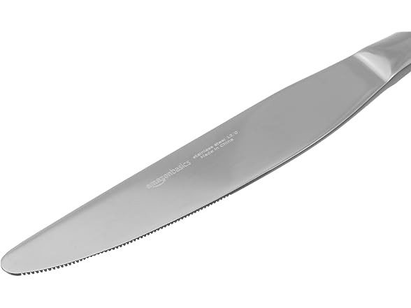 Amazon Basics Stainless Steel Dinner Knives with Round Edge 12 Pack