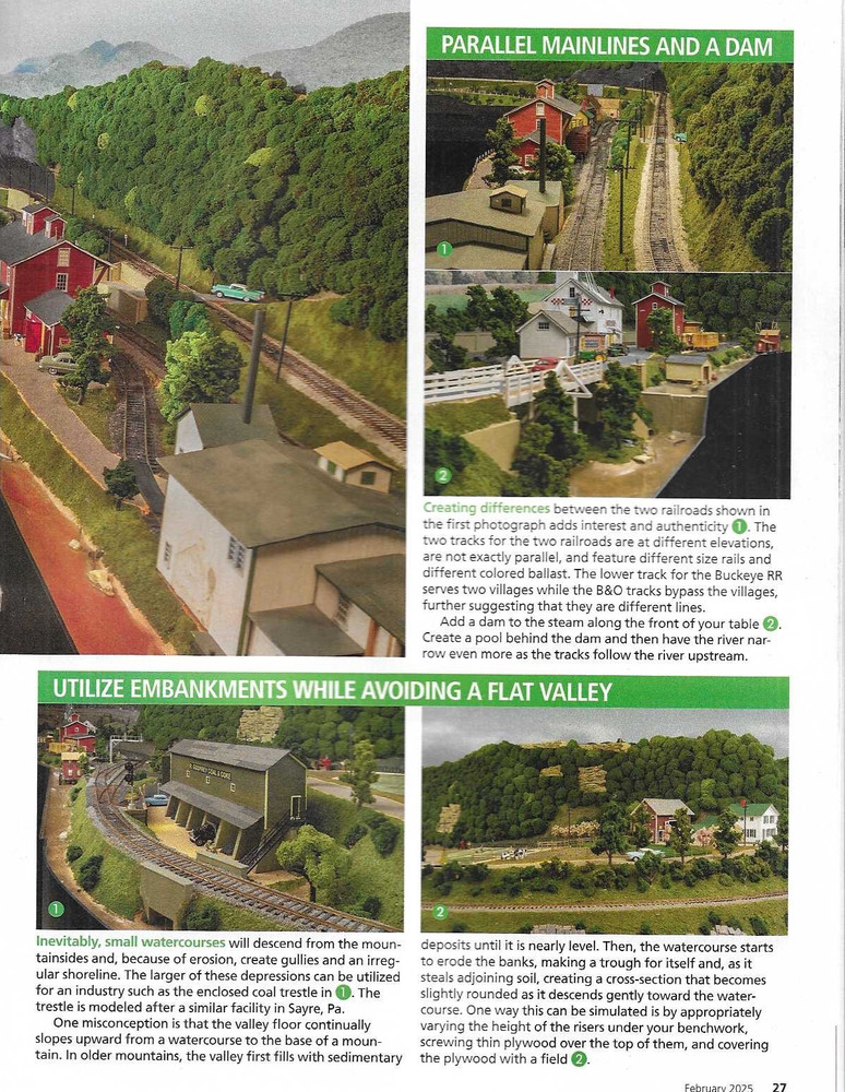 Model Railroader Feb. 2025 N Scale T-Track Module Kits Scenery Structures
