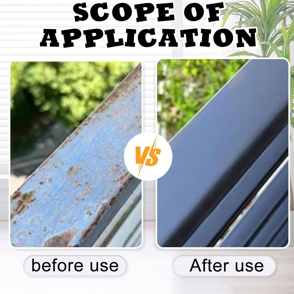 Weatherproof Rust Converter Paint for Metal, Rust Remover for Metal, Grey,