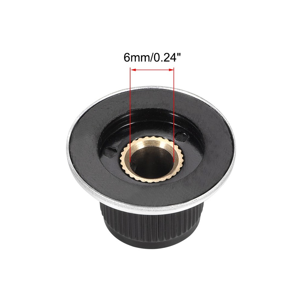 4pcs 6mm Potentiometer Control Knobs For Guitar Volume Tone Black Silver Tone
