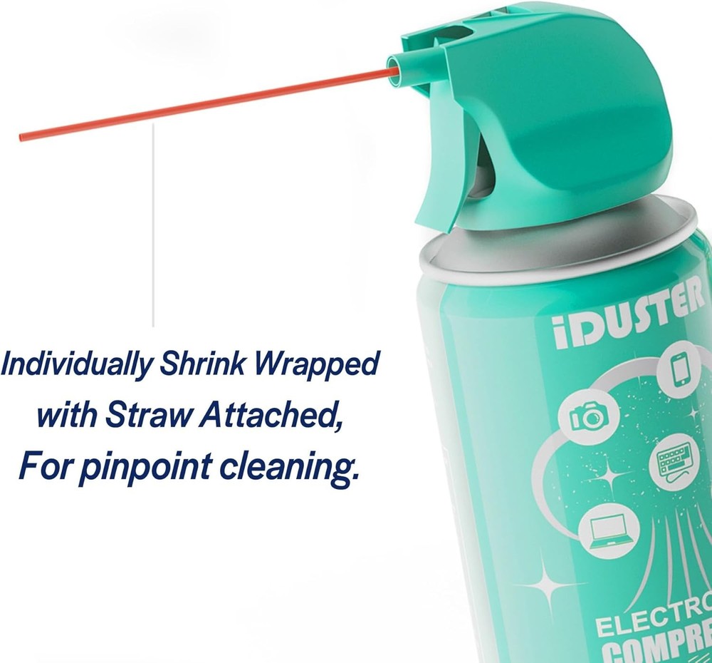 Compressed Canned Air Duster for Computer - Disposable Electronic Keyboard Cl...