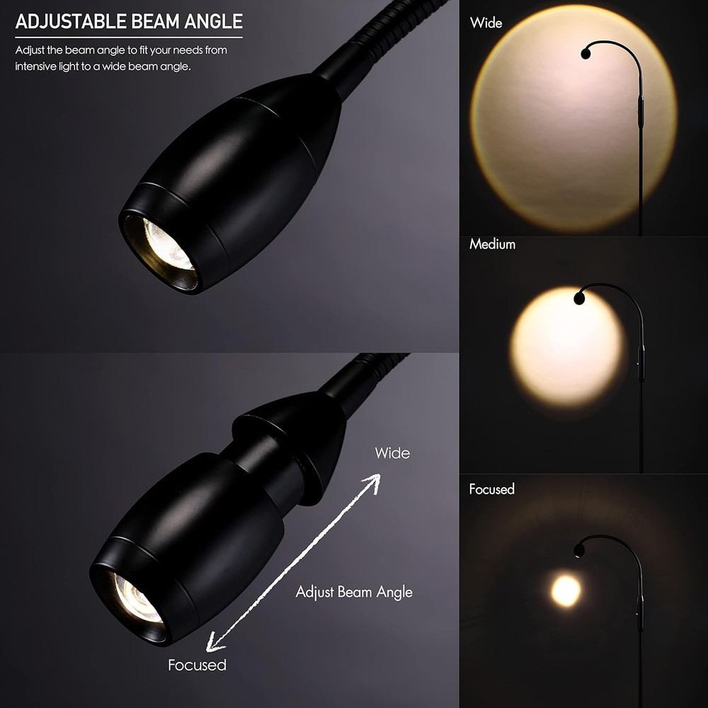 O’Bright Ray – Adjustable LED Beam Floor Lamp, Dimmable and Zoomable Spotlight,