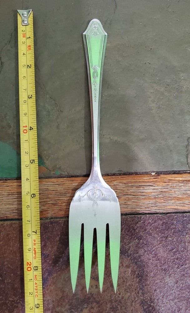👌ONEIDA c1923 DUCHESS PATTERN SILVERPLATED MEAT 🥩 SERVING FORK