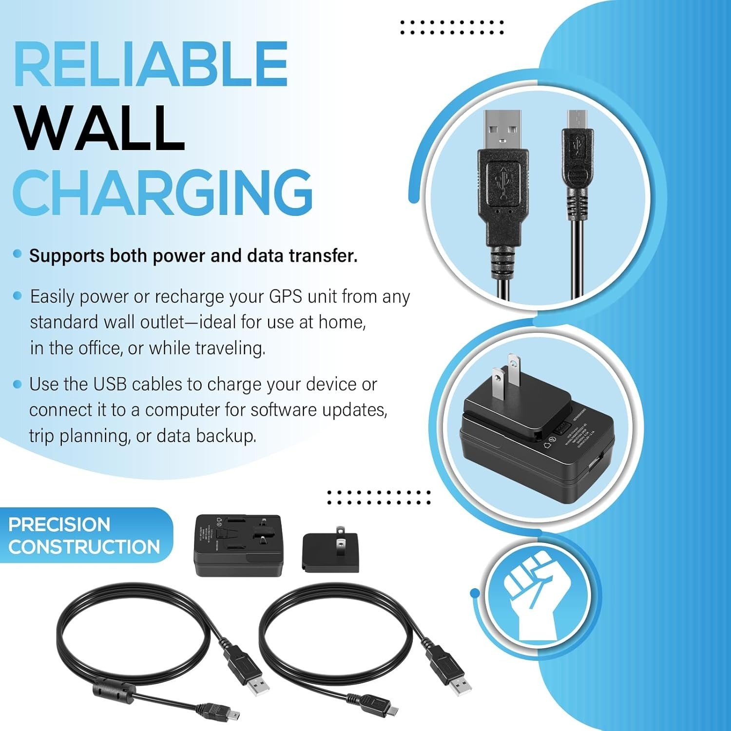 for Garmin 010-11478-02 GPS AC Adapter Charger Micro USB Power Cord Cable Kit