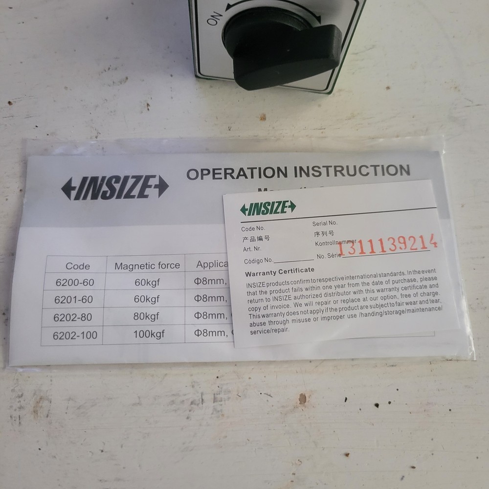 INSIZE Magnetic Mag Base Stand. Model 6201-60