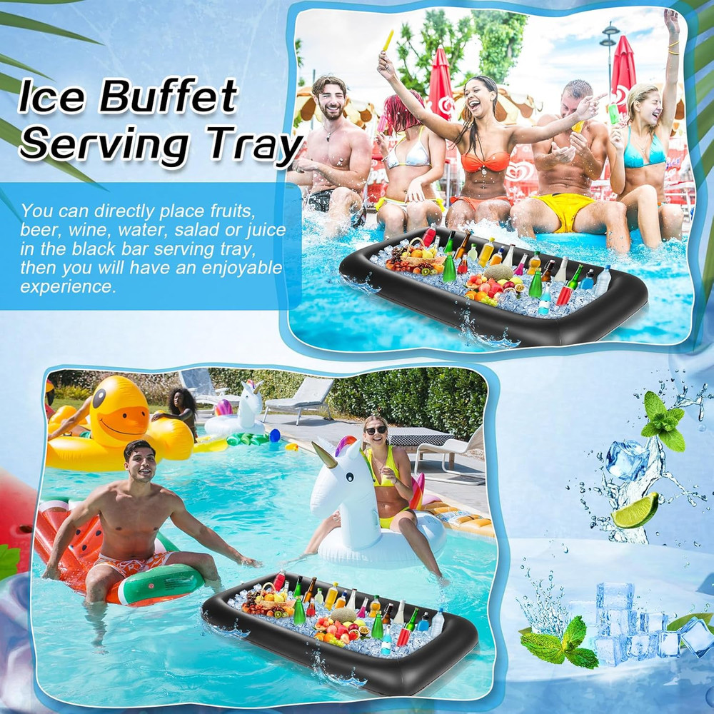 Inflatable Serving Bar with Drain Plug 52 X 24 X 5'' Inflatable Ice Serving Buff