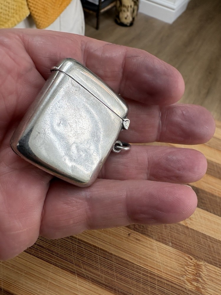 Lovely Solid Silver Vesta Case With Shibayama Design To The Front