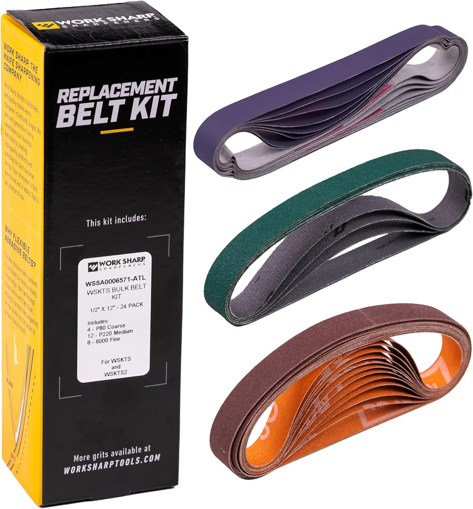 Bulk Bundle Value Pack, KTS Replacement Abrasive Belt Kit, 24 Assorted Grits
