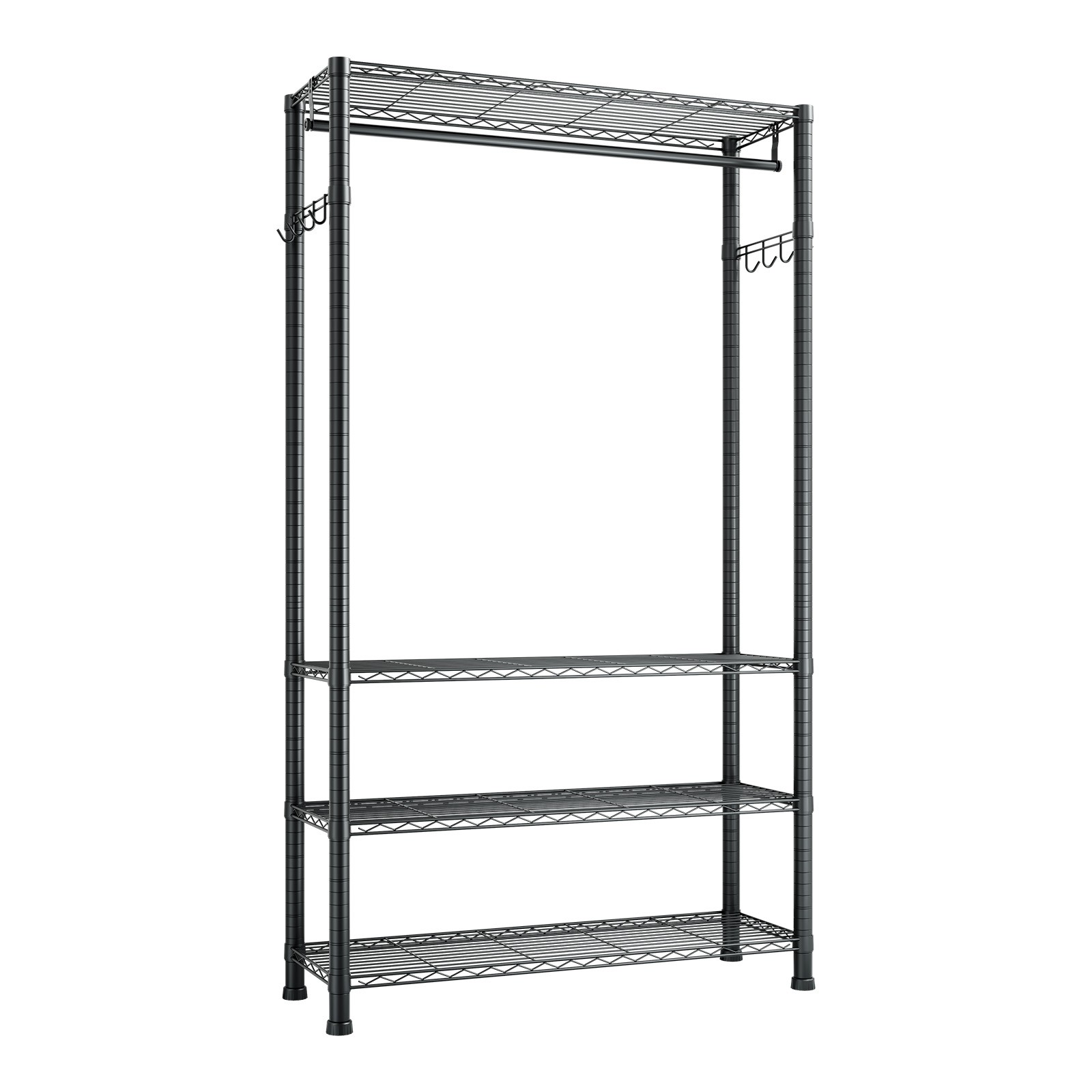 Uimoso 4-Tier Adjustable Height Garment and Closet Rack in Black