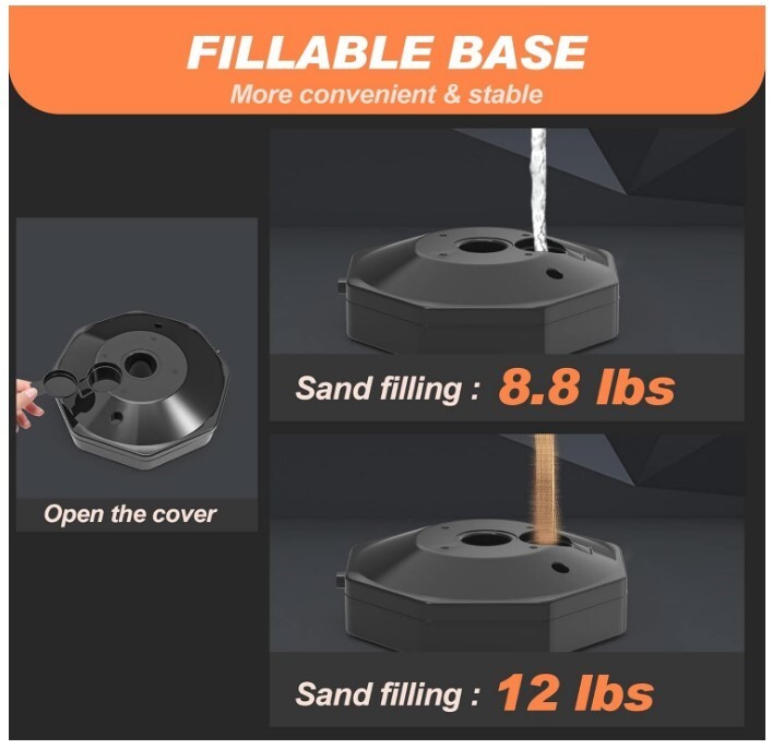 5 Pack Traffic Delineator Post Cones with Fillable Base with 5Ft Plastic Chain