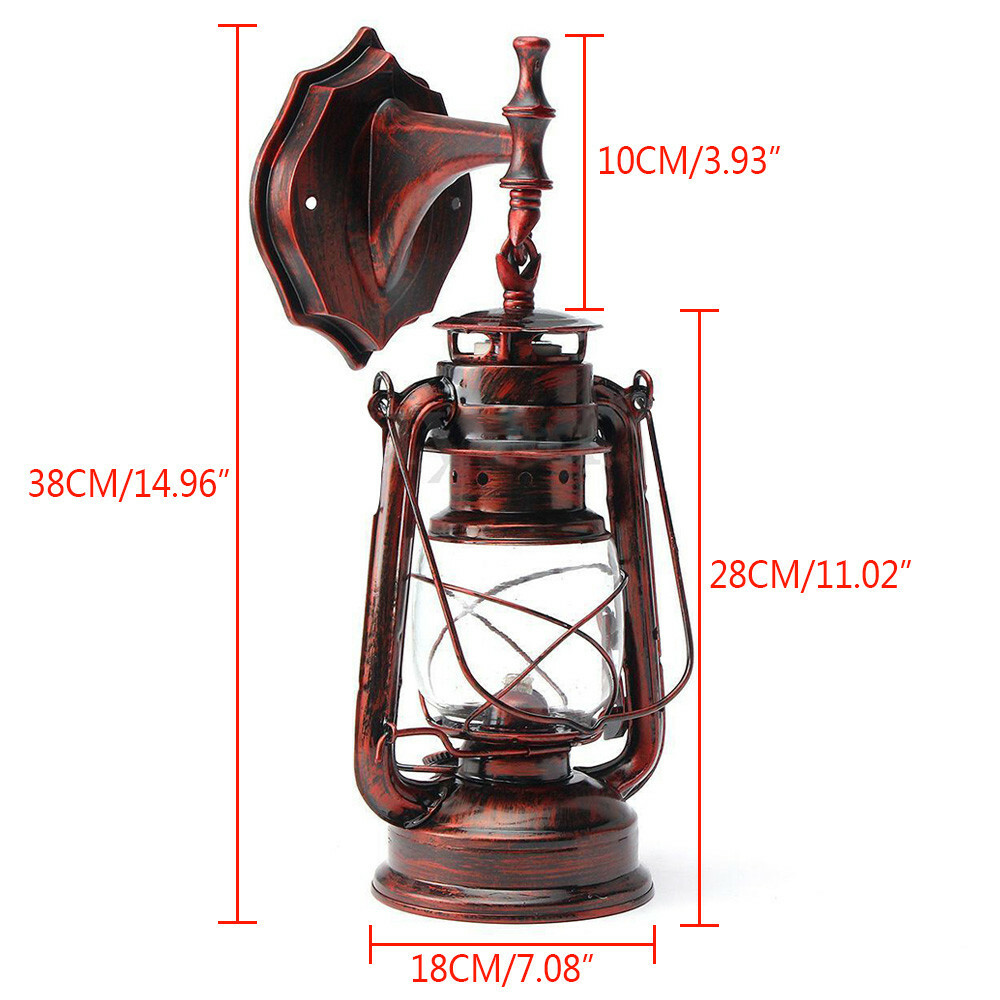 2 PACK Retro Vintage Rustic Lantern Lamp Wall Sconce Light Wall Mounted Fixture