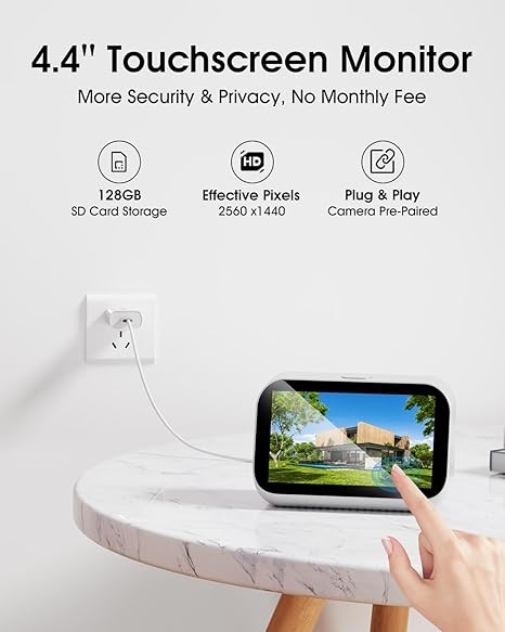 4MP Wireless Color Security Camera System Solar Battery Powered 2-Way Audio