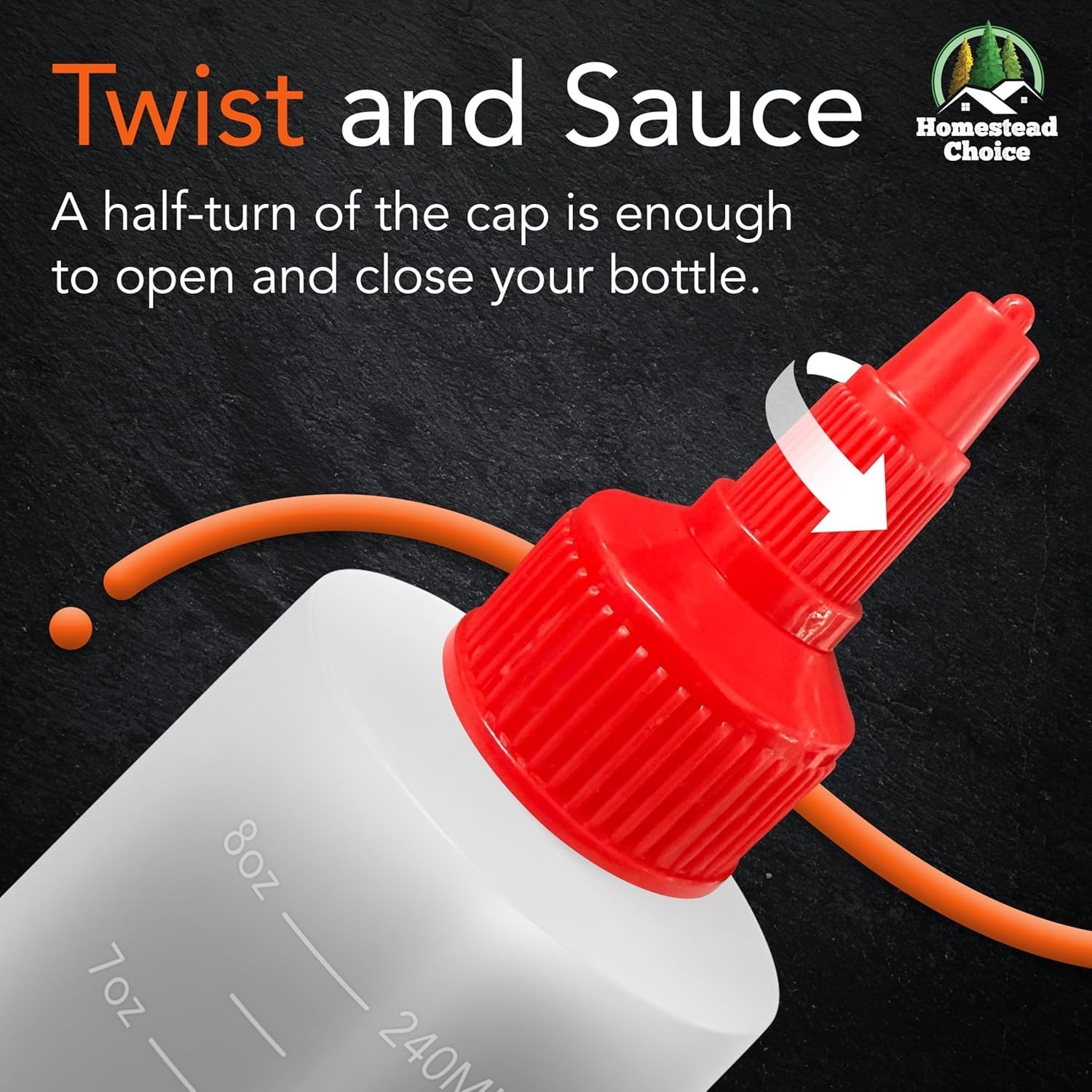 6-pack Plastic Squeeze Bottles for Sauces - 8oz Condiment Squeeze Bottles for...