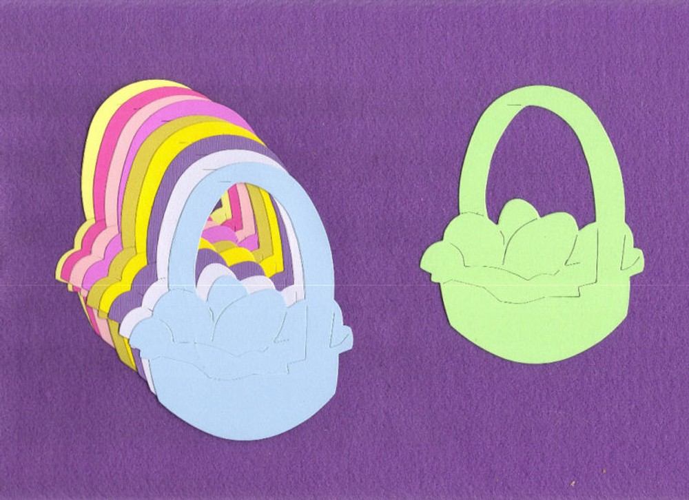 EASTER BASKET with eggs die cuts scrapbook cards