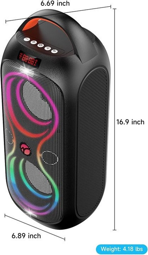 Wireless TWS Portable Bluetooth Speaker, Beat-Driven Lights