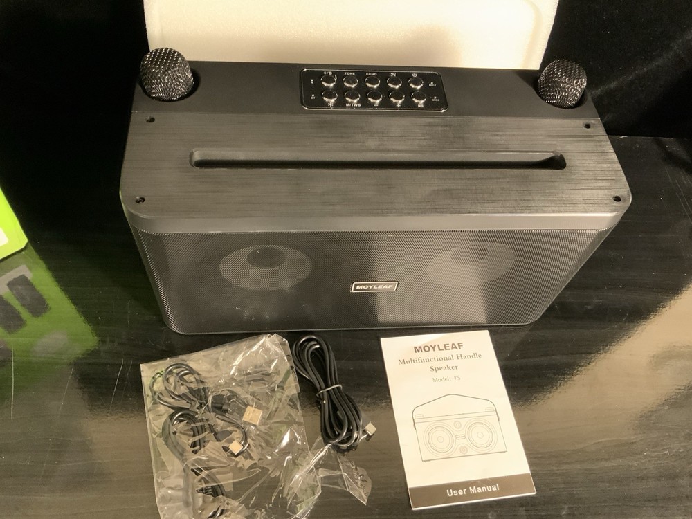 Moyleaf Karaoke Machine, Portable Multifunctional Handle Speaker K5 Open Box