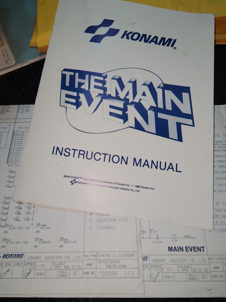The Main Event Konami Manual Arcade Original