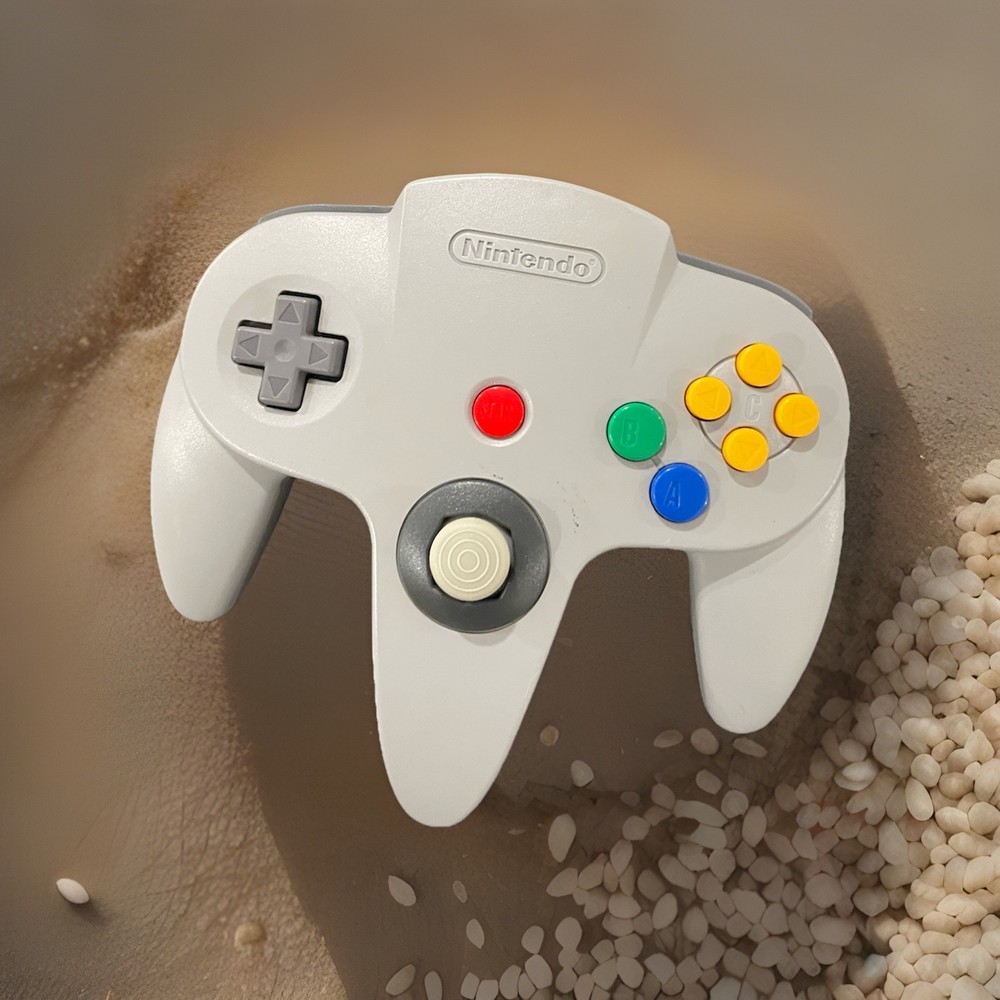 N64 Controller OEM + *Upgraded* GameCube Style TIGHT New Stick - Grey!