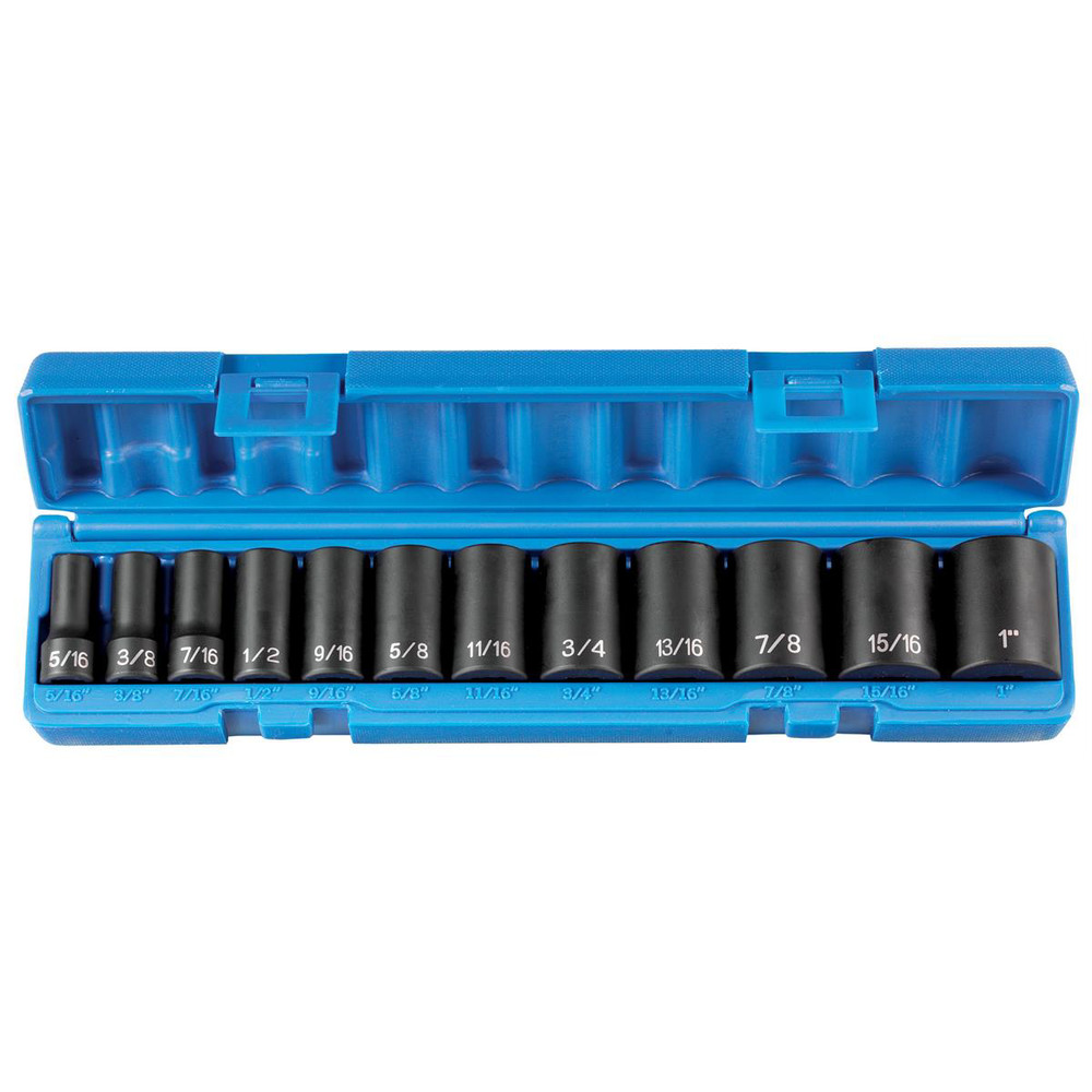 Grey Pneumatic 3/8" Drive 12 Piece Semi-Deep Set - 12 Point