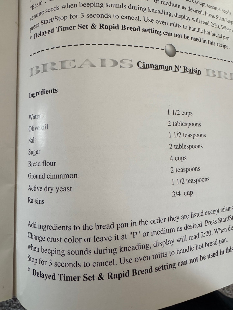 Magic Chef Bread Maker Model 250-2 Instruction Manual & Recipes & Quick Guide