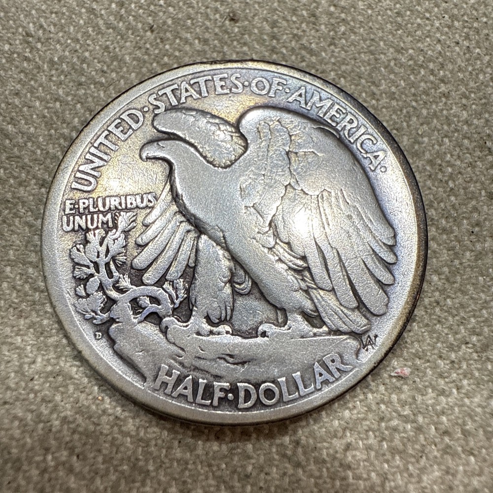 1920 D walking Liberty Half Dollar Key Date!! cleaned