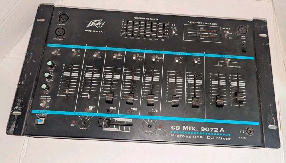 Peavey Electronics CD MIX 9072A Professional DJ Mixer - No Power Supply Untested